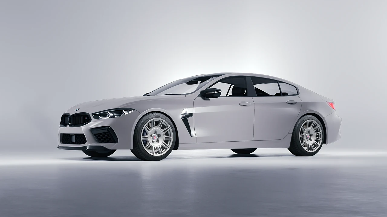 BMW M8 2022 on HRE Performance Wheels 528M forged wheels, front three-quarter view