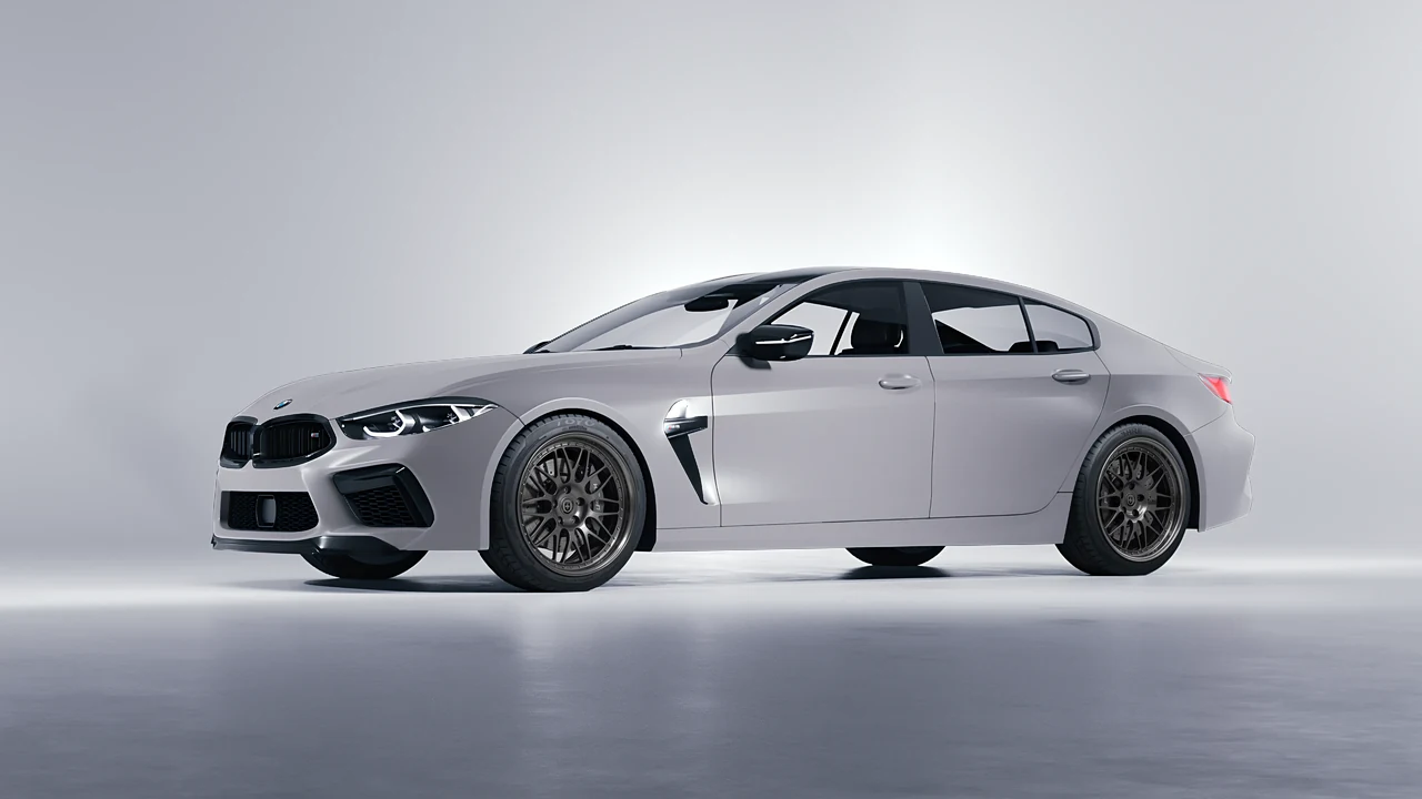 BMW M8 2022 on HRE Performance Wheels 540 forged wheels, front three-quarter view