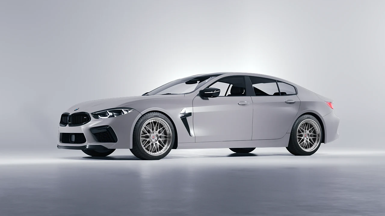 BMW M8 2022 on HRE Performance Wheels 540C forged wheels, front three-quarter view