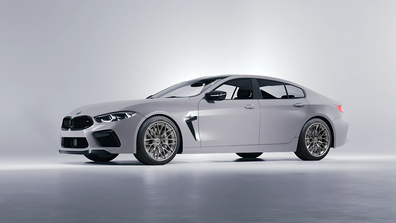 BMW M8 2022 on HRE Performance Wheels S200 forged wheels, front three-quarter view