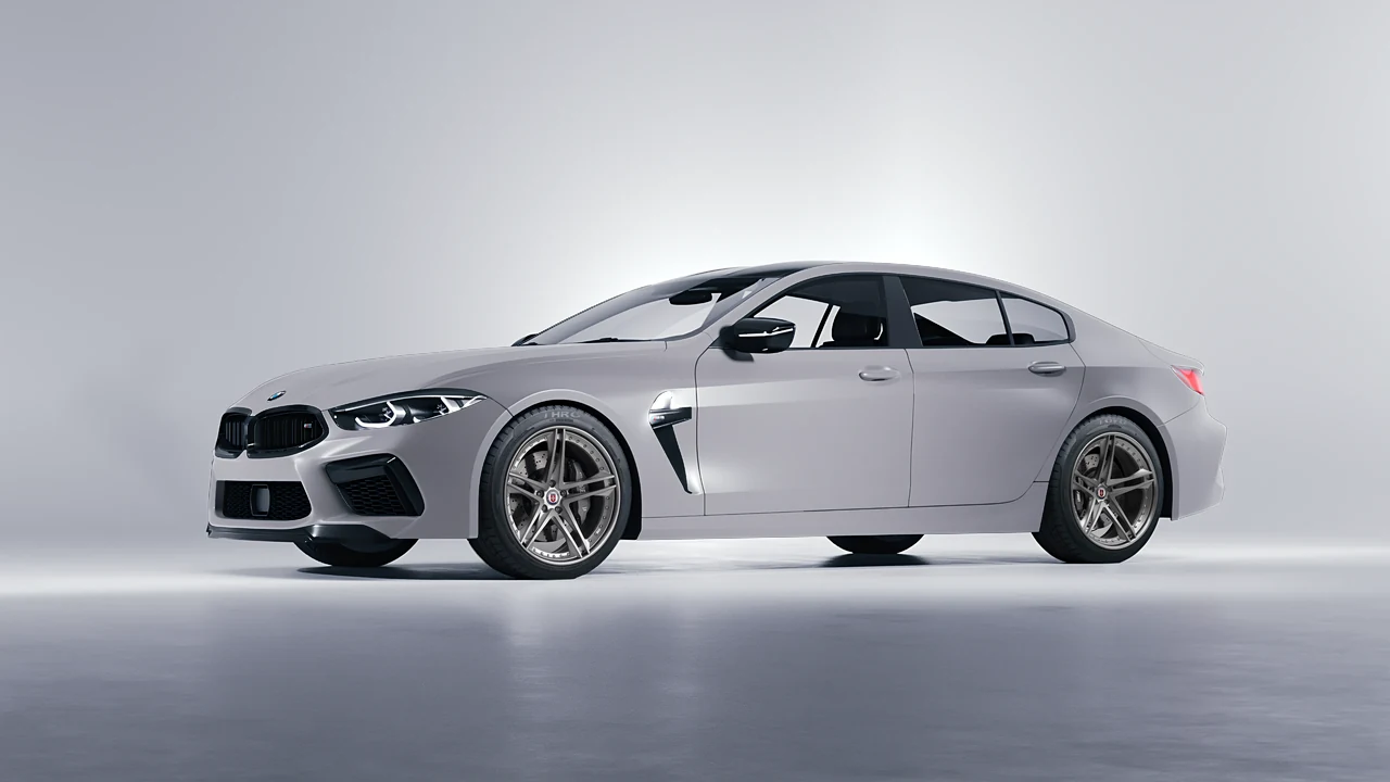 BMW M8 2022 on HRE Performance Wheels S207 forged wheels, front three-quarter view
