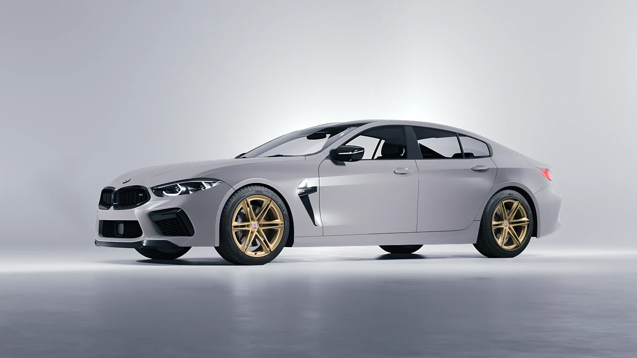 BMW M8 2022 on HRE Performance Wheels S267H forged wheels, front three-quarter view