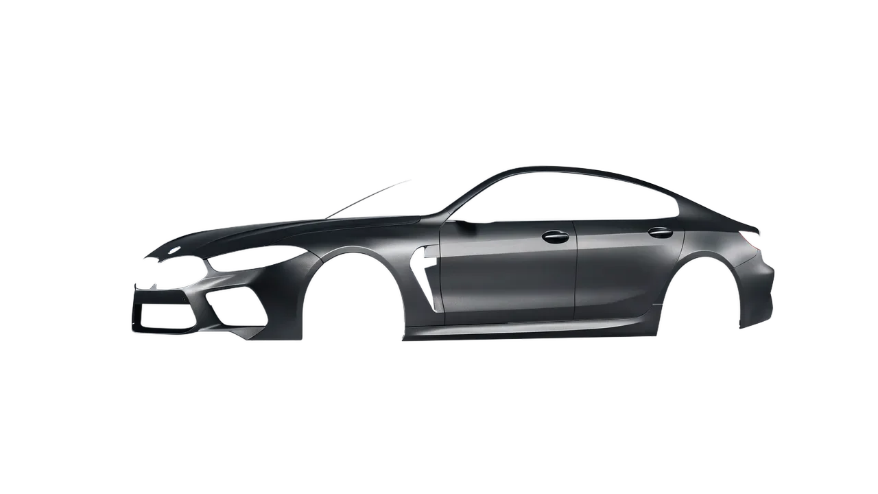 BMW M8 2022 wrapped in Black Rock Grey (Avery Dennison SW900-823-M), front three-quarter view