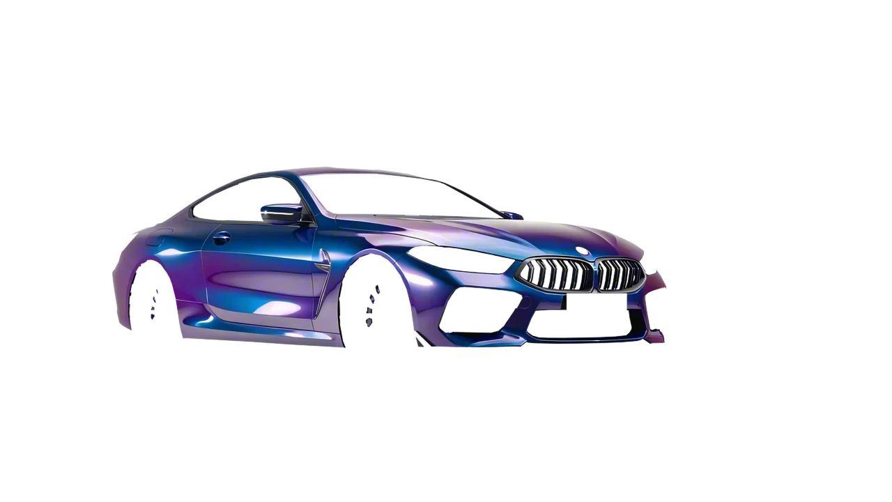 BMW M8 Competition 2020 wrapped in Gloss Flip Deep Space (3M GP278), front three-quarter view