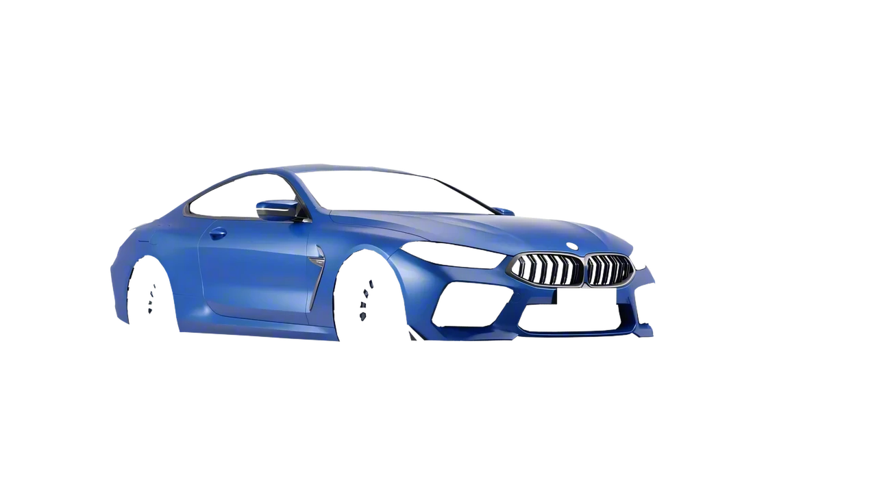 BMW M8 Competition 2020 wrapped in Dreamline Blue (Avery Dennison SW900-616-O), front three-quarter view