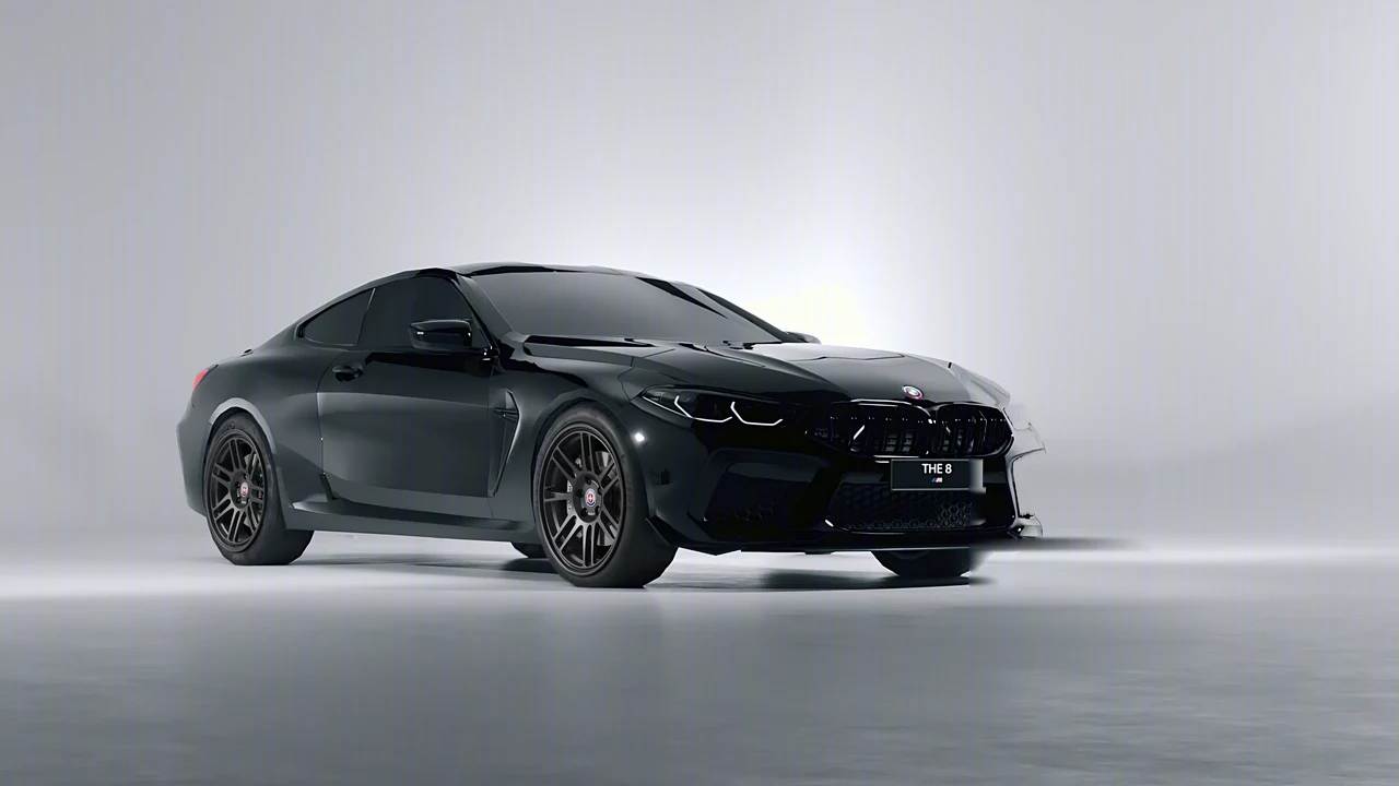 BMW M8 Competition 2020 on HRE Performance Wheels 312-GT forged wheels, front three-quarter view