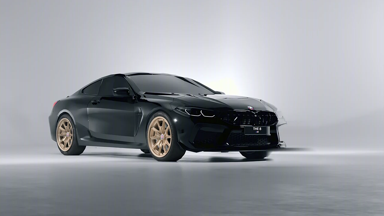 BMW M8 Competition 2020 on HRE Performance Wheels 427M forged wheels, front three-quarter view