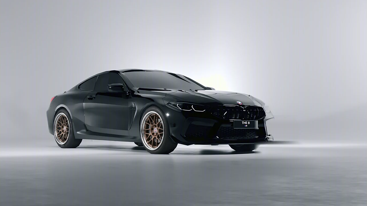 BMW M8 Competition 2020 on HRE Performance Wheels C100 forged wheels, front three-quarter view