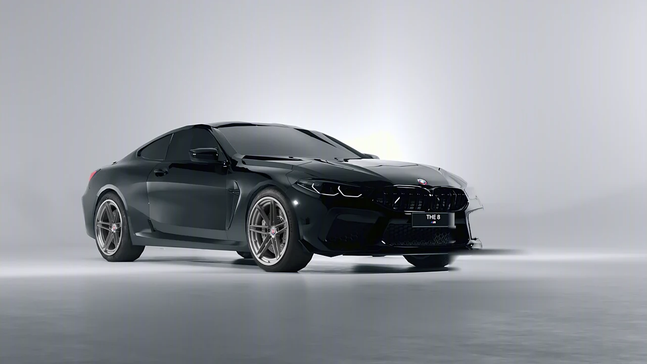 BMW M8 Competition 2020 on HRE Performance Wheels G-Code forged wheels, front three-quarter view