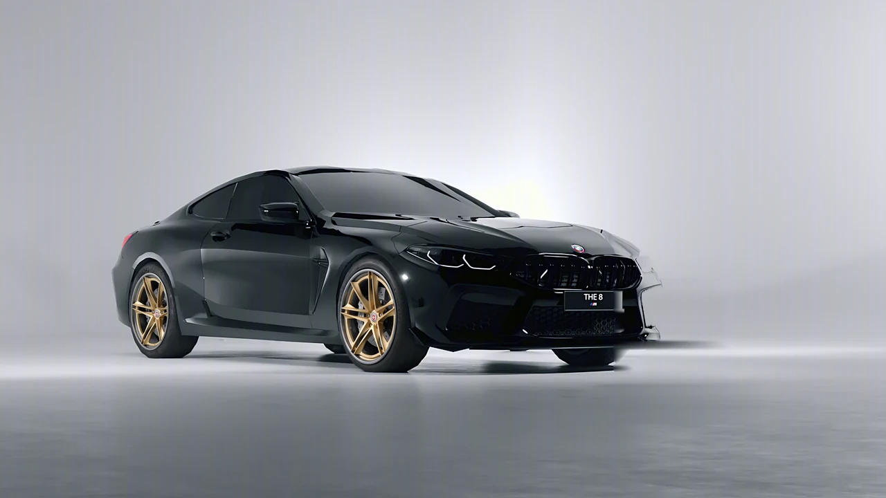 BMW M8 Competition 2020 on HRE Performance Wheels S207H forged wheels, front three-quarter view