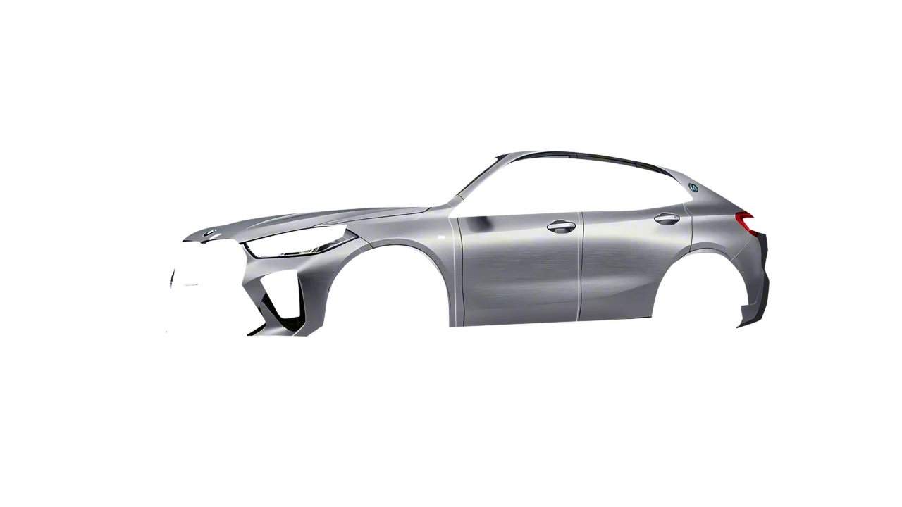 BMW X2 2024 wrapped in Brushed Aluminum (Avery Dennison SW900-812-X), front three-quarter view
