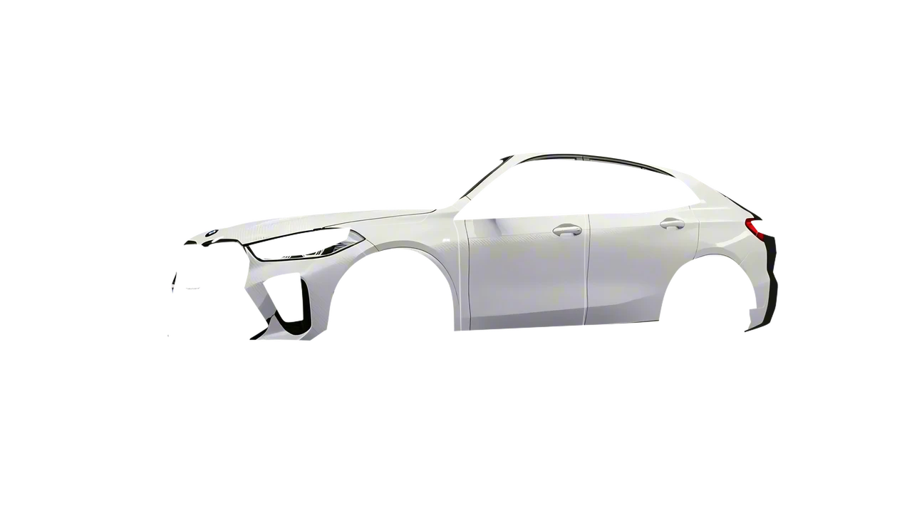 BMW X2 2024 wrapped in Carbon Fiber White (Avery Dennison SW900-115-X), front three-quarter view