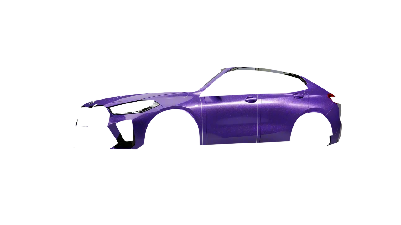 BMW X2 2024 wrapped in Purple (Avery Dennison SW900-587-D), front three-quarter view