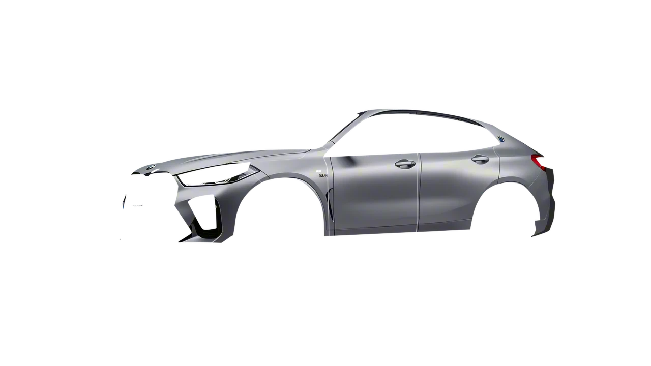 BMW X2 2024 wrapped in Matte Silver (3M M21), front three-quarter view