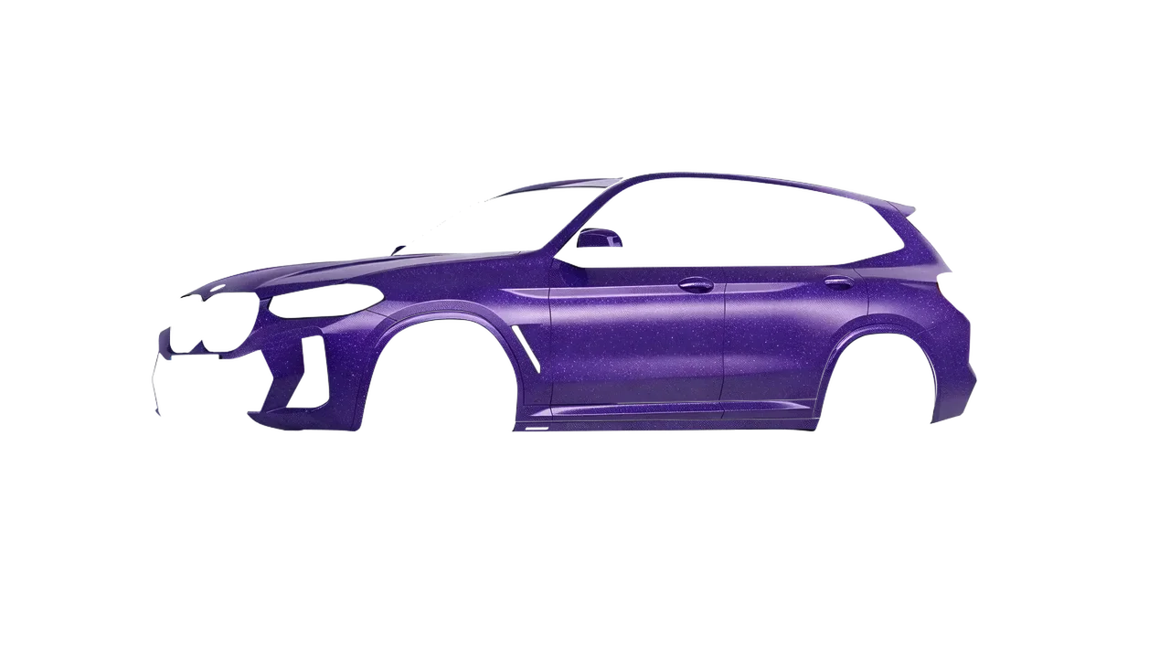 BMW X3 2022 wrapped in Purple (Avery Dennison SW900-587-D), front three-quarter view