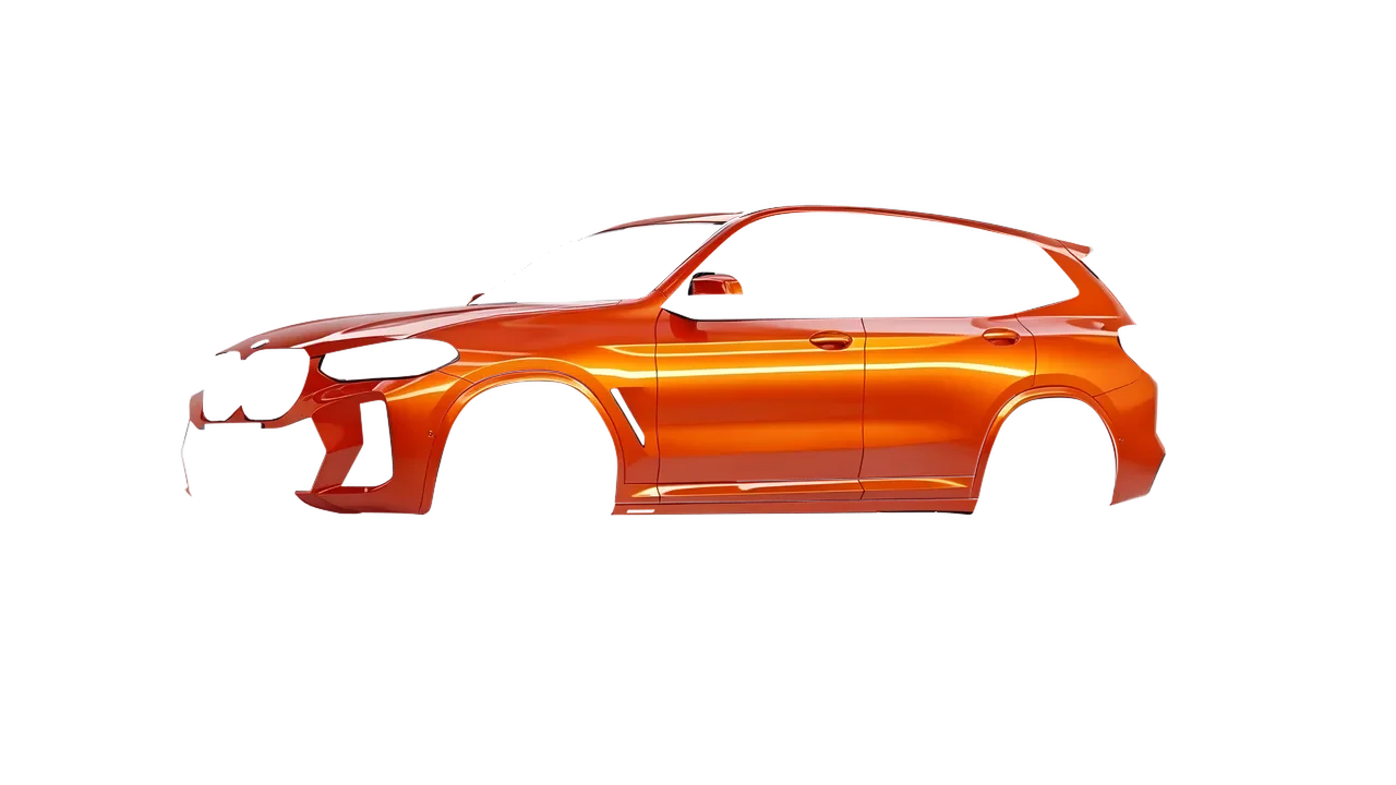 BMW X3 2022 wrapped in Fiery Orange (3M G364), front three-quarter view