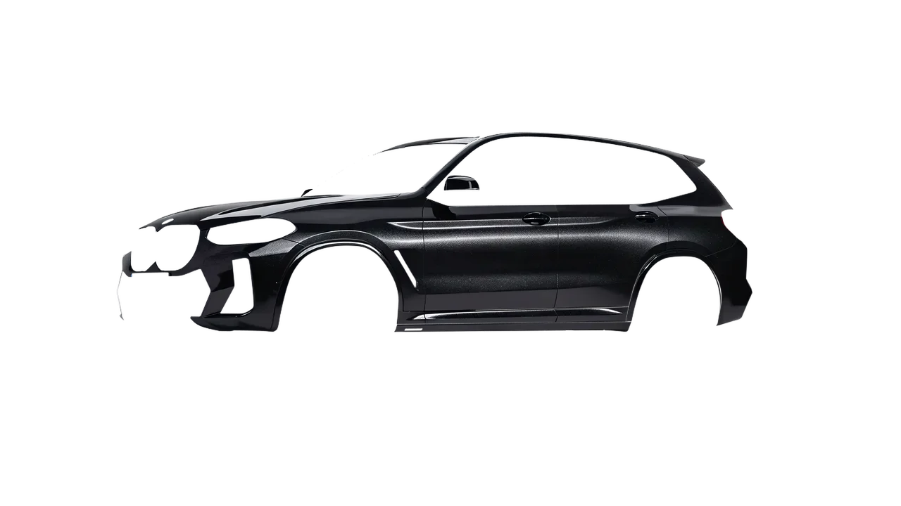 BMW X3 2022 wrapped in Mystery Black (Avery Dennison SW900-184-M), front three-quarter view