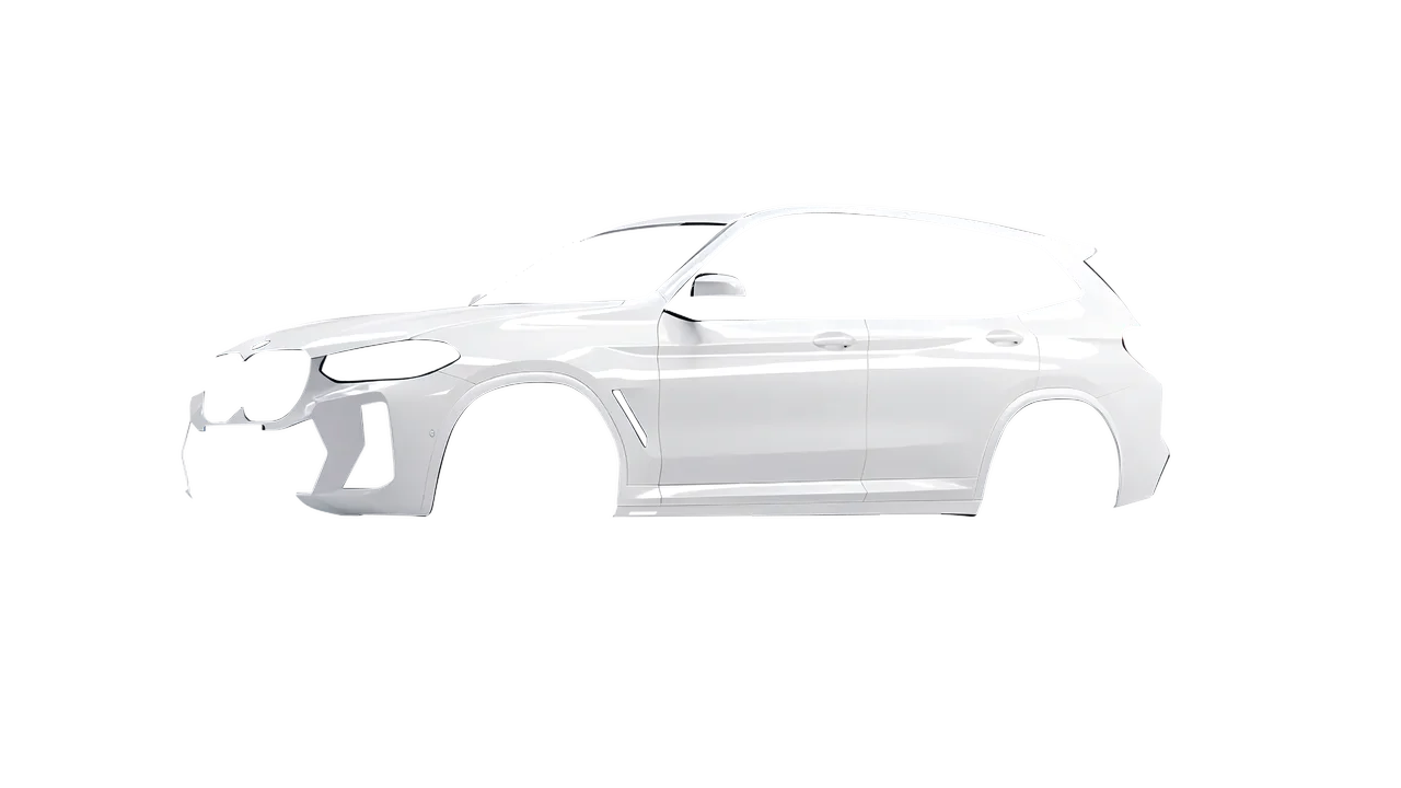 BMW X3 2022 wrapped in Gloss White (3M G10), front three-quarter view