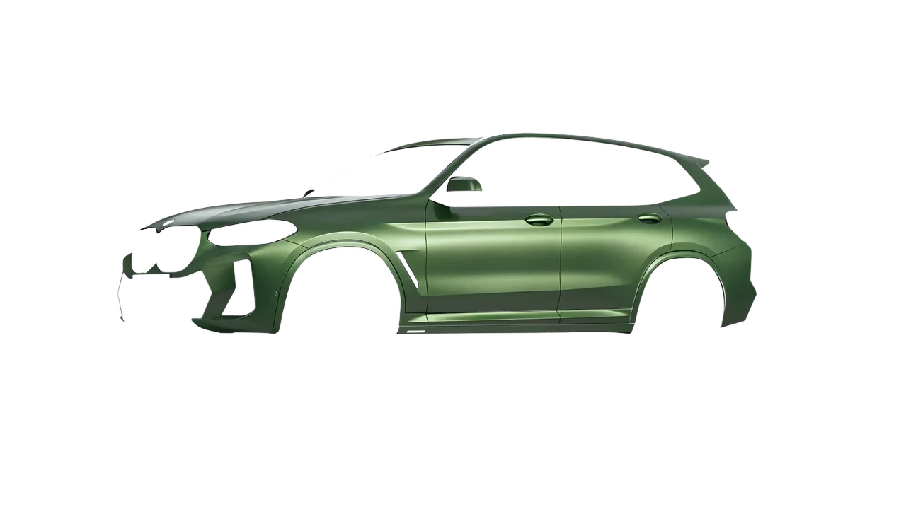 BMW X3 2022 wrapped in Apple Green (Avery Dennison SW900-745-M), front three-quarter view