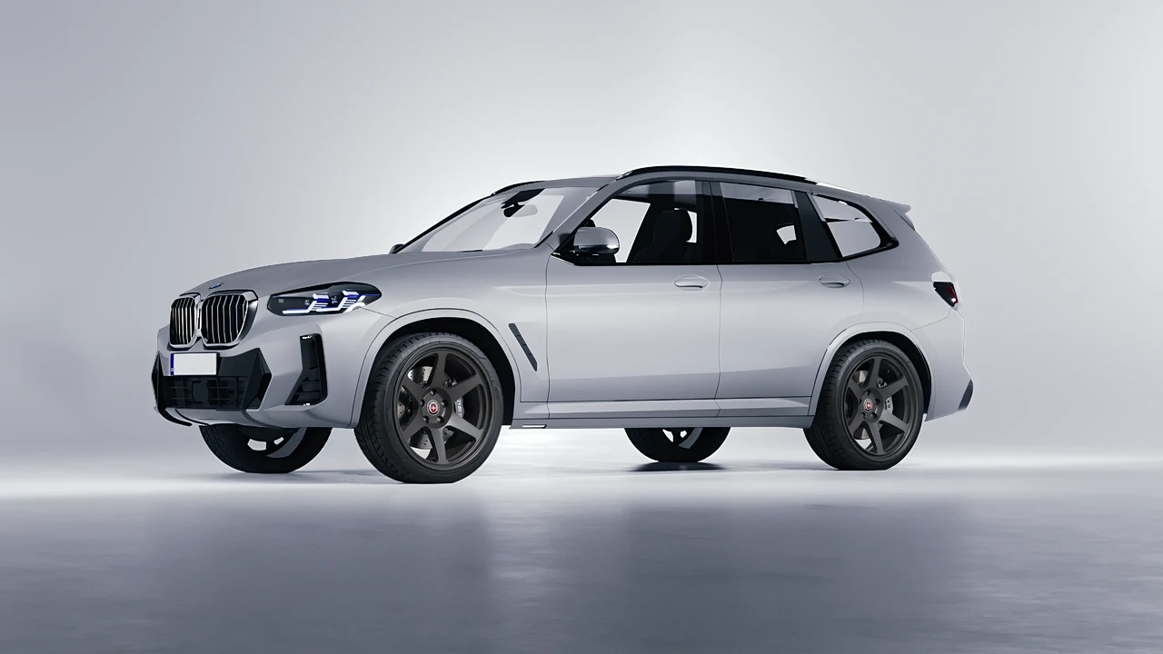 BMW X3 2022 on HRE Performance Wheels 306-GT forged wheels, front three-quarter view