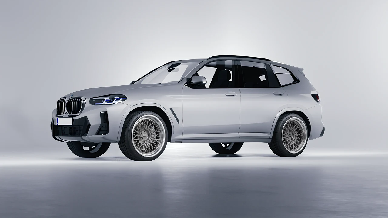 BMW X3 2022 on HRE Performance Wheels 501 forged wheels, front three-quarter view