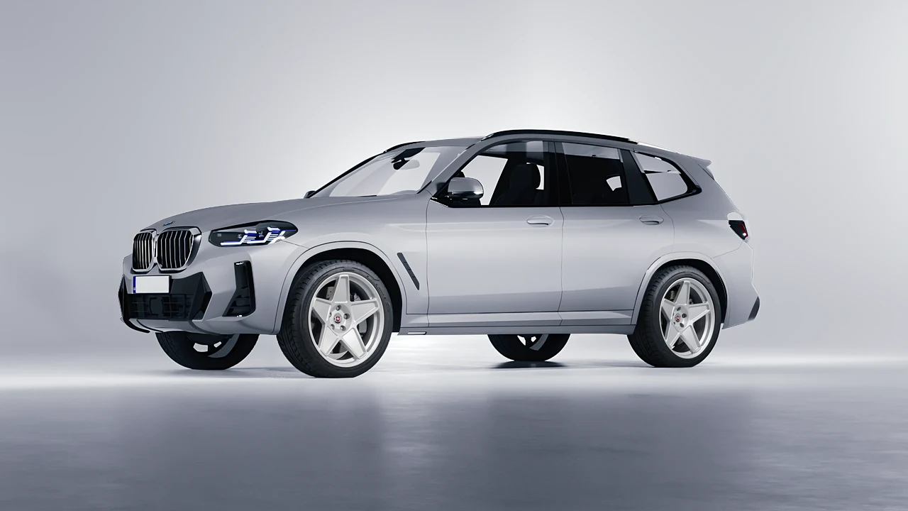 BMW X3 2022 on HRE Performance Wheels 505M forged wheels, front three-quarter view