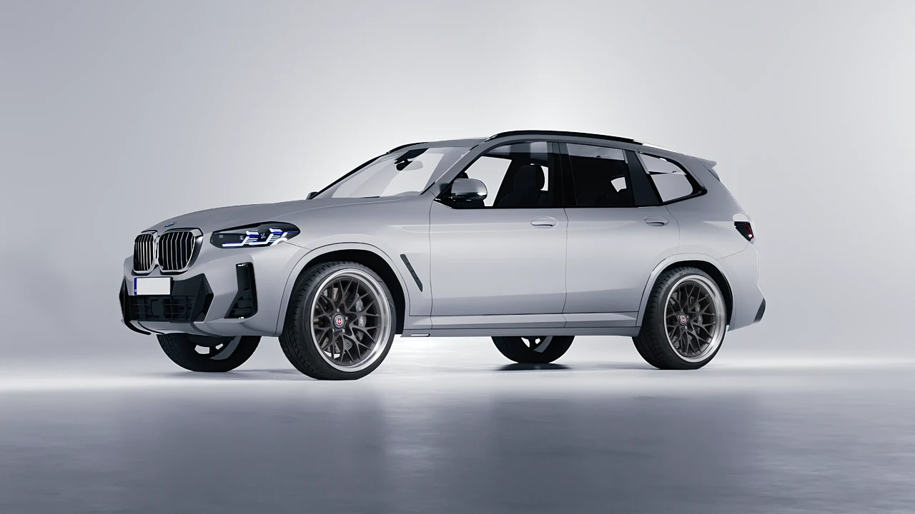 BMW X3 2022 on HRE Performance Wheels 520 forged wheels, front three-quarter view