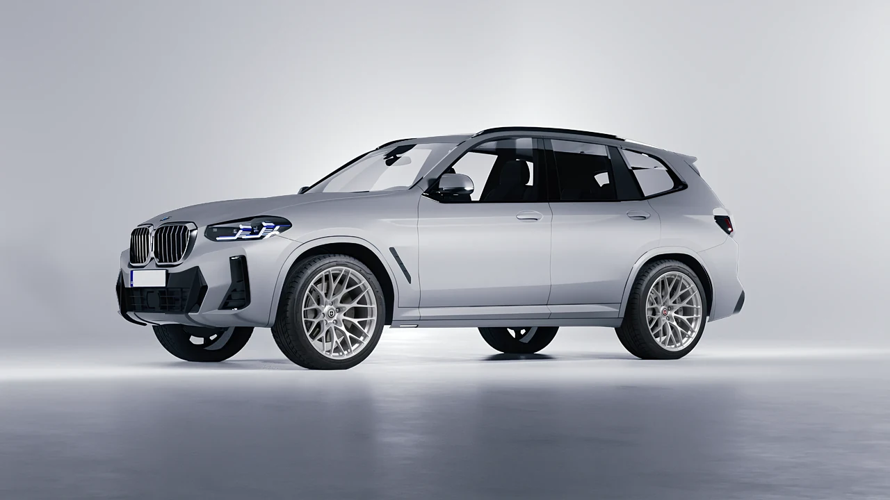 BMW X3 2022 on HRE Performance Wheels 520M forged wheels, front three-quarter view