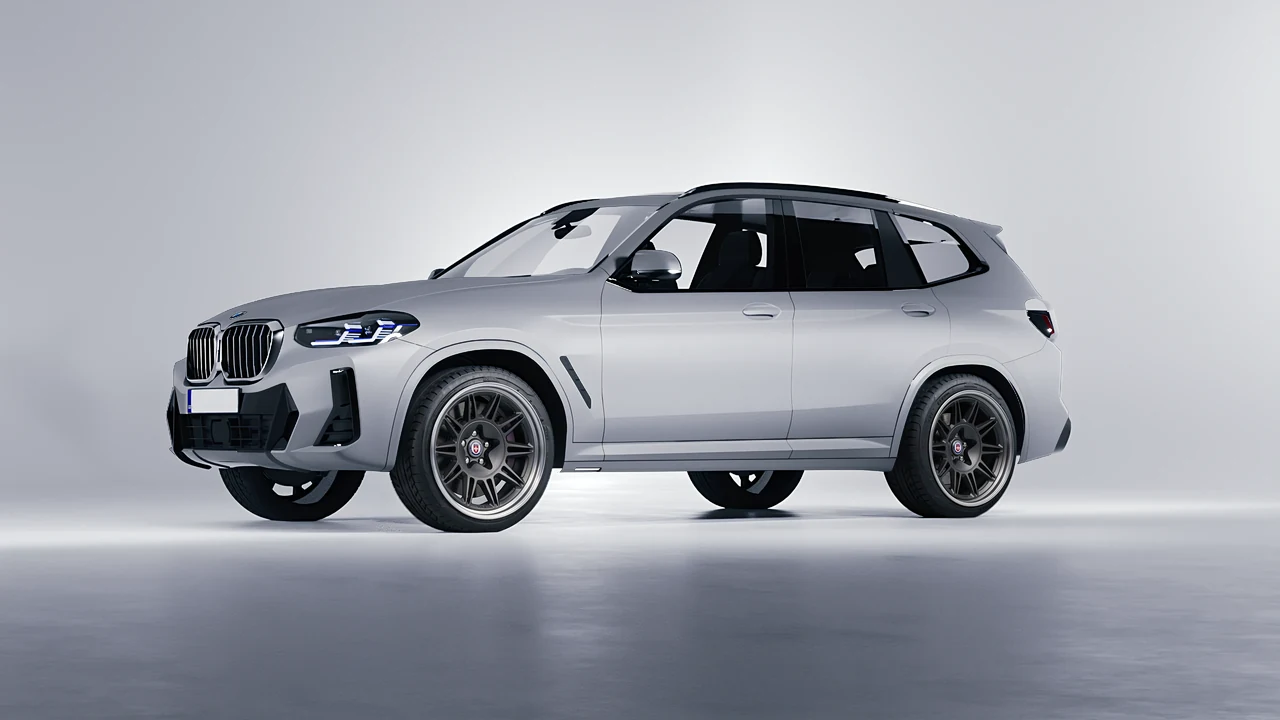 BMW X3 2022 on HRE Performance Wheels 528 forged wheels, front three-quarter view