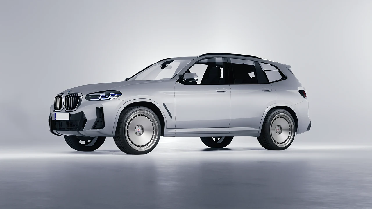 BMW X3 2022 on HRE Performance Wheels 935 forged wheels, front three-quarter view