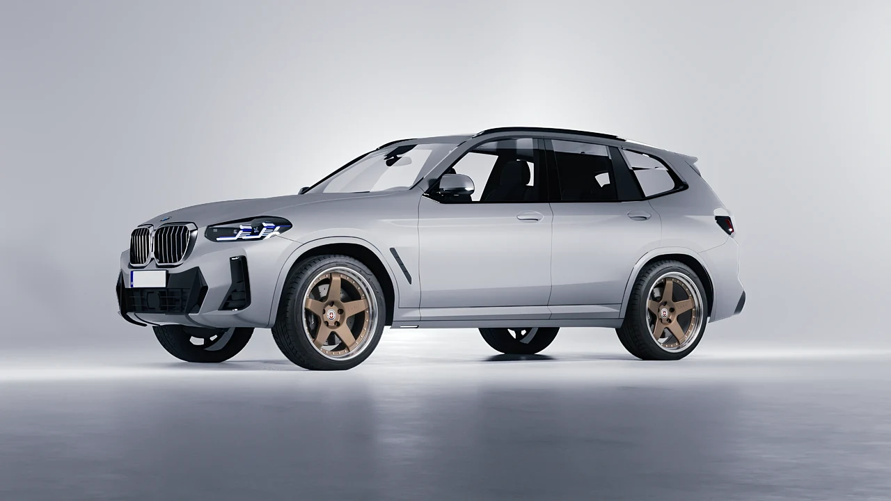 BMW X3 2022 on HRE Performance Wheels C105 forged wheels, front three-quarter view