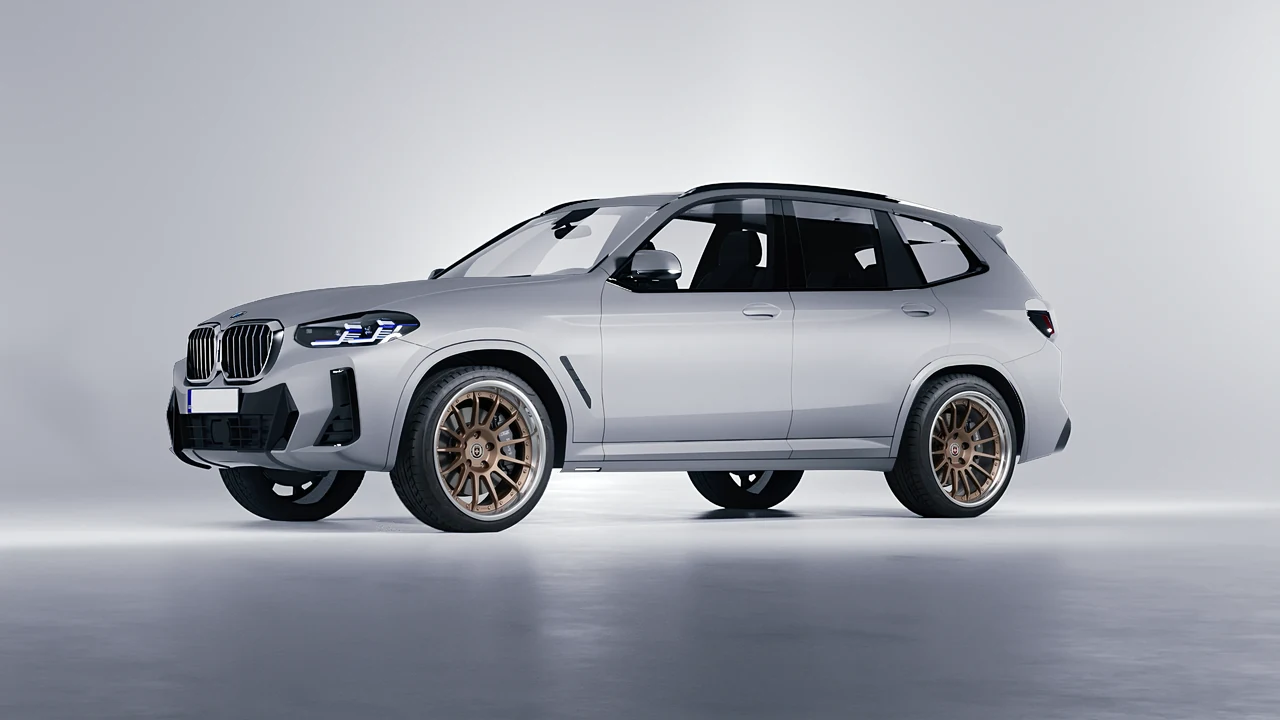 BMW X3 2022 on HRE Performance Wheels C109 forged wheels, front three-quarter view