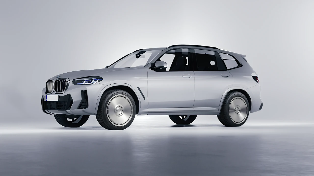 BMW X3 2022 on RDB LA Zero forged wheels, front three-quarter view