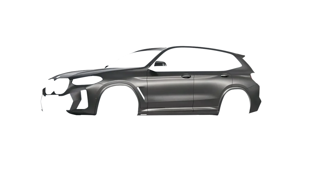 BMW X3 2022 wrapped in Black Rock Grey (Avery Dennison SW900-823-M), front three-quarter view