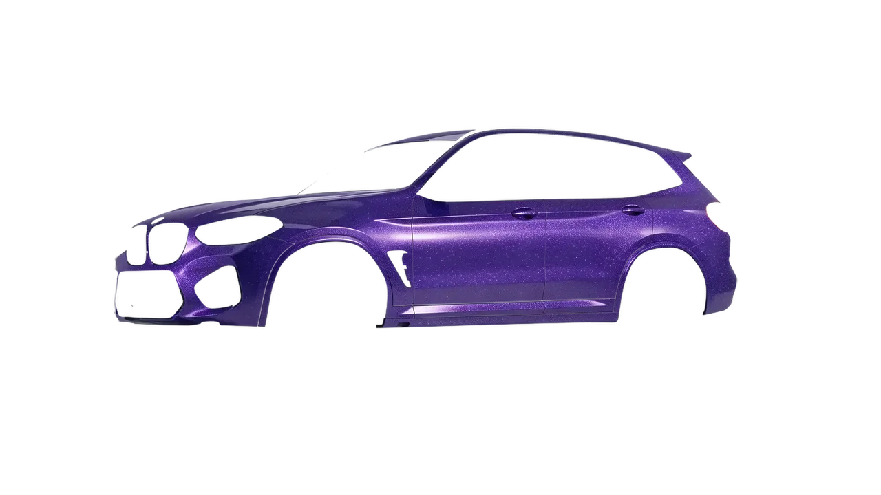 BMW X3 M 2023 wrapped in Purple (Avery Dennison SW900-587-D), front three-quarter view