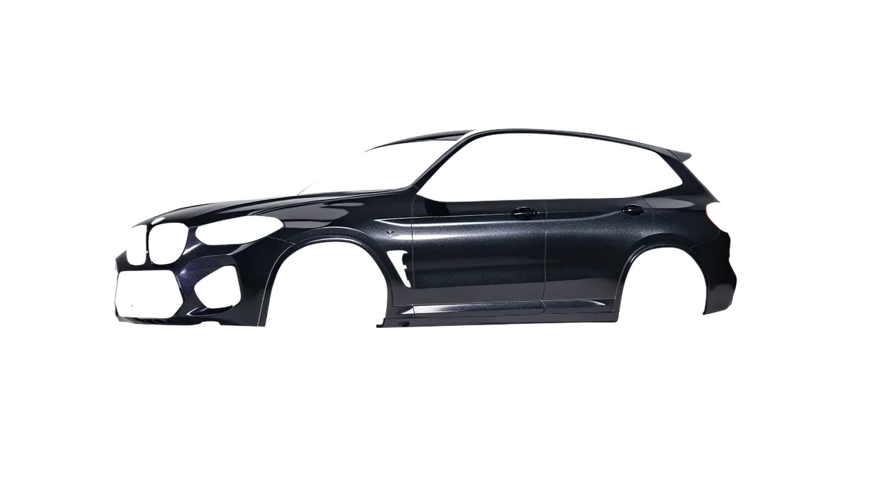 BMW X3 M 2023 wrapped in Mystery Black (Avery Dennison SW900-184-M), front three-quarter view