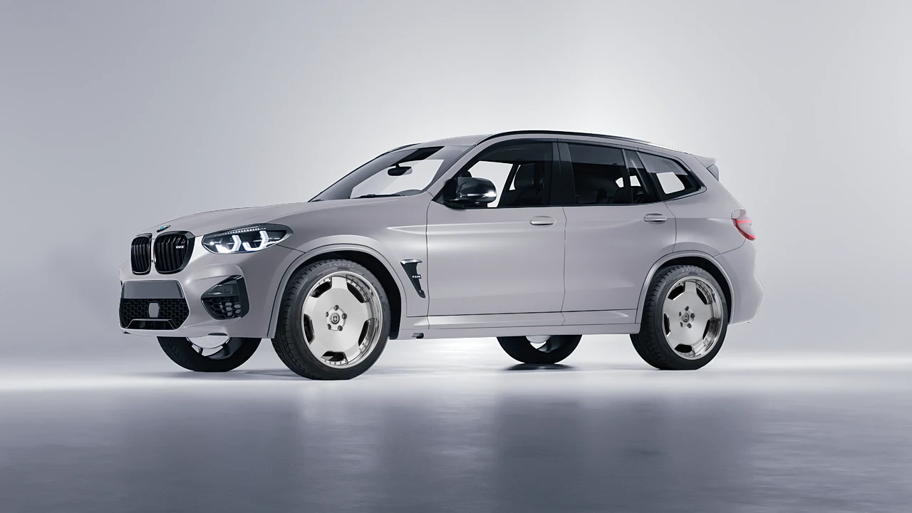 BMW X3 M 2023 on HRE Performance Wheels 544C forged wheels, front three-quarter view