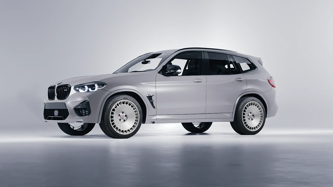 BMW X3 M 2023 on HRE Performance Wheels 935M forged wheels, front three-quarter view