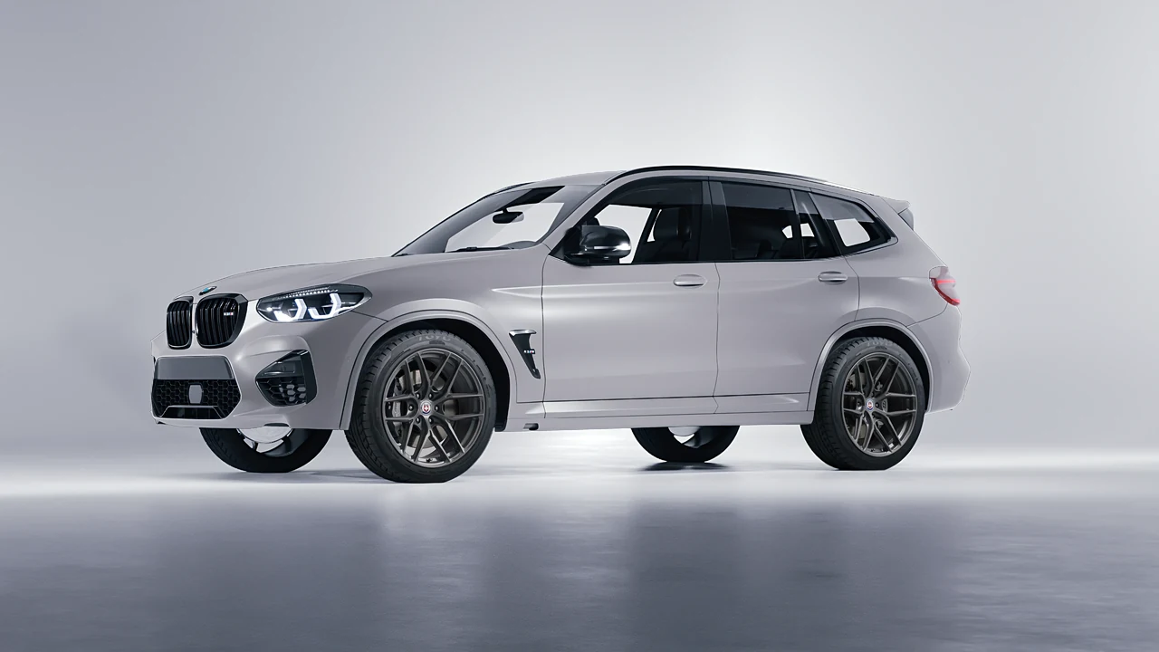 BMW X3 M 2023 on HRE Performance Wheels P161SC forged wheels, front three-quarter view