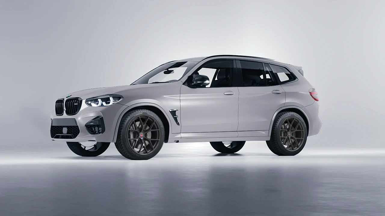 BMW X3 M 2023 on HRE Performance Wheels R161-Lightweight forged wheels, front three-quarter view