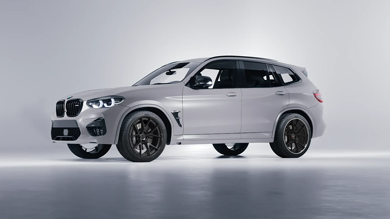 BMW X3 M 2023 on HRE Performance Wheels S101 forged wheels, front three-quarter view