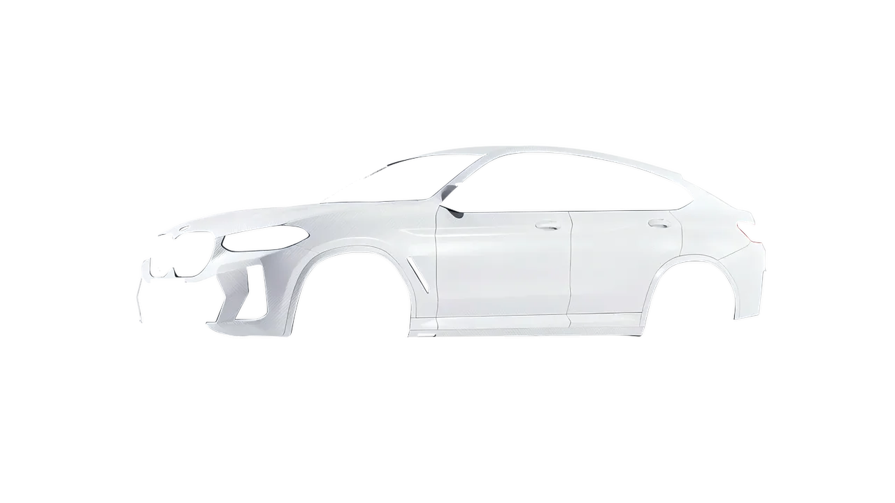 BMW X4 2024 wrapped in Carbon Fiber White (Avery Dennison SW900-115-X), front three-quarter view