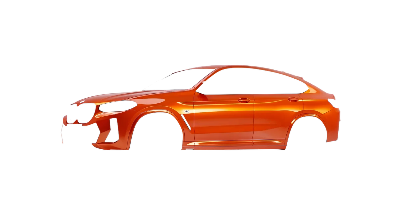 BMW X4 2024 wrapped in Fiery Orange (3M G364), front three-quarter view
