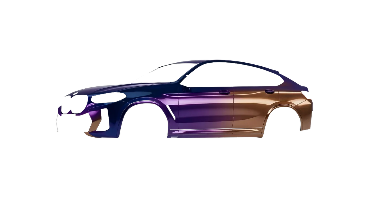 BMW X4 2024 wrapped in Gloss Flip Deep Space (3M GP278), front three-quarter view
