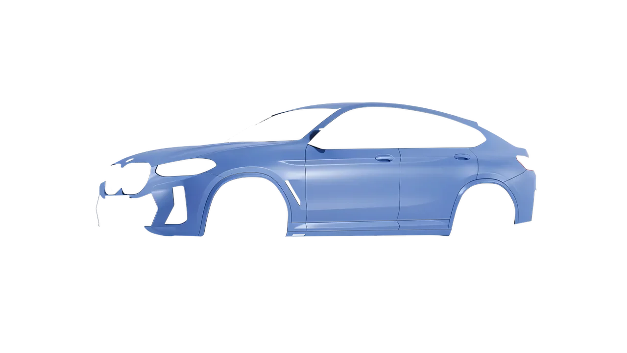 BMW X4 2024 wrapped in Dreamline Blue (Avery Dennison SW900-616-O), front three-quarter view