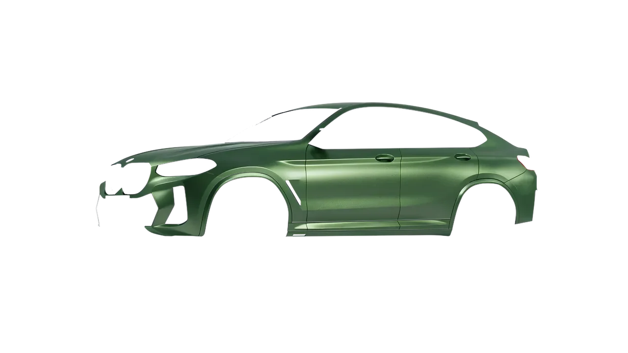BMW X4 2024 wrapped in Apple Green (Avery Dennison SW900-745-M), front three-quarter view