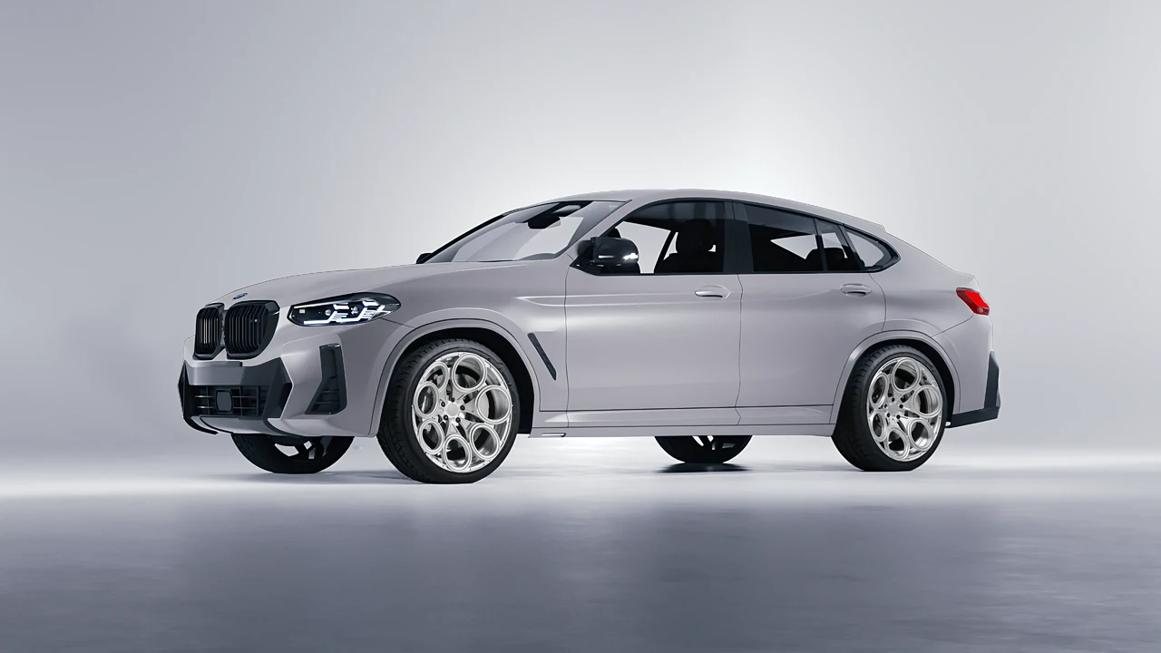 BMW X4 2024 on RDB LA Revolver forged wheels, front three-quarter view