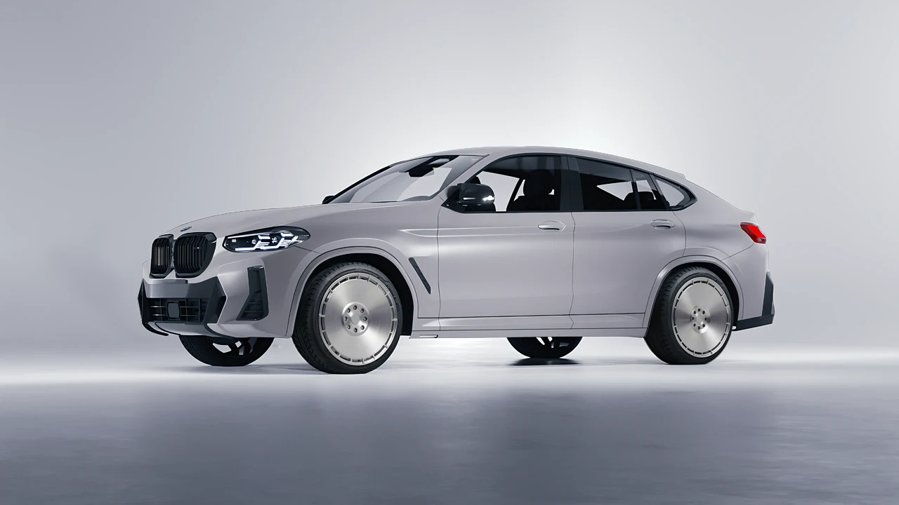BMW X4 2024 on RDB LA Zero forged wheels, front three-quarter view