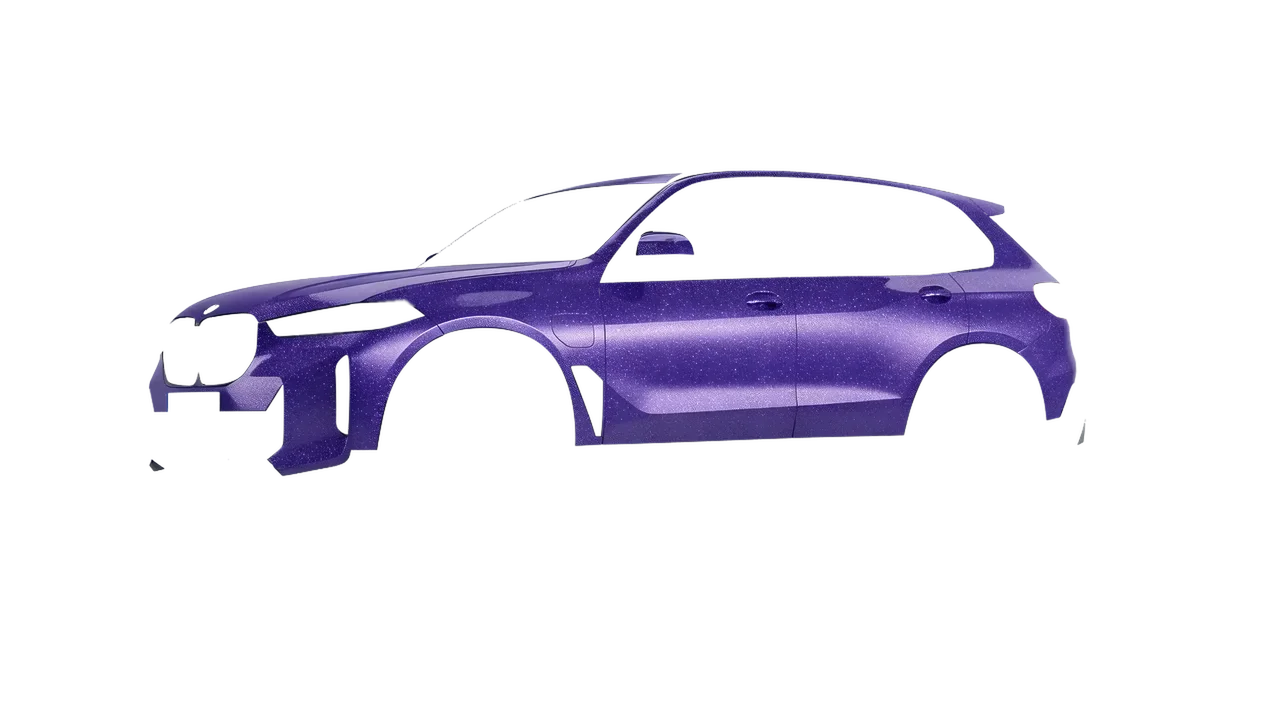 BMW X5 2023 wrapped in Purple (Avery Dennison SW900-587-D), front three-quarter view