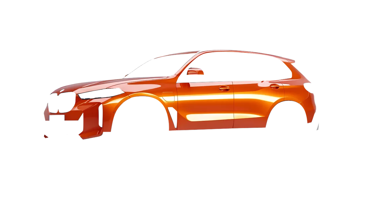 BMW X5 2023 wrapped in Fiery Orange (3M G364), front three-quarter view